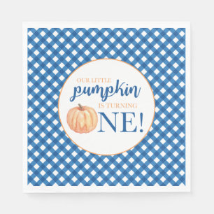 Onze Kleine Pompoen blauwe ruit eerste verjaardag Servet