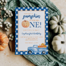 Onze kleine pompoen blauwe vrachtwagen herfst eers