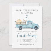 Onze kleine pompoen / blauwe vrachtwagen verjaarda kaart (Voorkant)