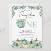 Onze kleine pompoen Blauwgroen en witte eerste ver Kaart (Voorkant)