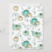 Onze kleine pompoen Blauwgroen en witte eerste ver Kaart (Achterkant)