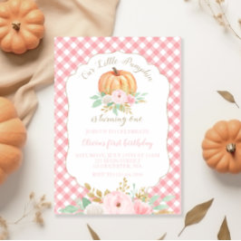 Onze Kleine Pompoen bloemen- en roze ruitverjaarda Kaart