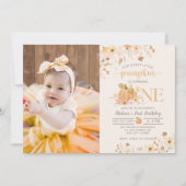 Onze Kleine Pompoen Bloemen Pompoen Verjaardag Fot Kaart (Voorkant)