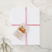 Onze kleine pompoen bloemige Herfst Baby shower gu Cadeaulabel (Met Touw)