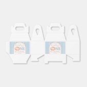 Onze kleine pompoen Boho Blue Gingham 1e verjaarda Bedankdoosjes (Uitgevouwen)