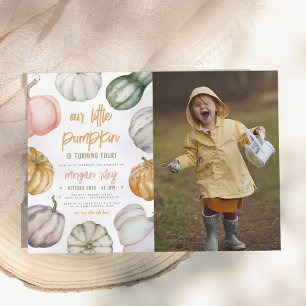 Onze Kleine Pompoen Boho Herfst Verjaardagsfeest F Kaart