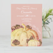 Onze kleine pompoen BOHO Mauve Baby Girl Shower (Staand voorkant)