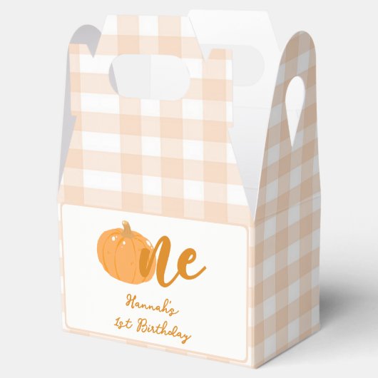 Onze kleine pompoen Boho Sinaasappel 1e verjaardag Bedankdoosjes (Geopend)