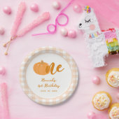 Onze kleine pompoen Boho Sinaasappel 1e verjaardag Papieren Bordje (Feest)
