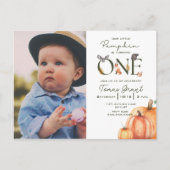 Onze Kleine Pompoen Bosherfst Eerste Verjaardag Briefkaart (Voorkant)