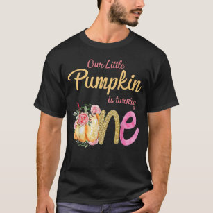 Onze kleine pompoen draaien 1 Herfst 1e verjaardag T-shirt