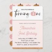 Onze kleine pompoen draaien een eerste verjaardag kaart (Voorkant / Achterkant)