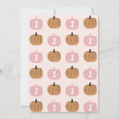 Onze kleine pompoen draaien een eerste verjaardag kaart (Achterkant)