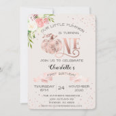 Onze kleine pompoen draaien één eerste verjaardag kaart (Voorkant)