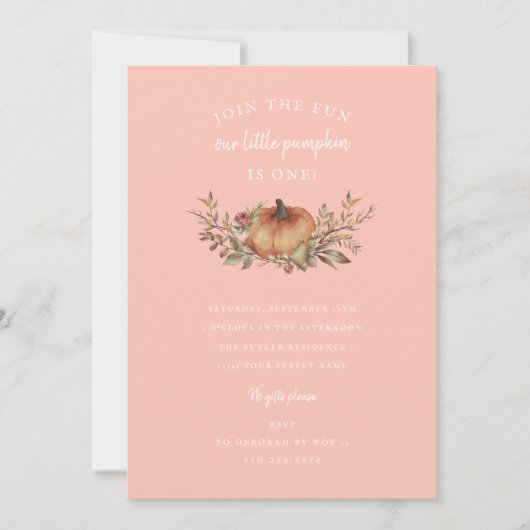 Onze kleine pompoen draaien een herfst op zondag kaart (Voorkant)