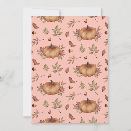 Onze kleine pompoen draaien een herfst op zondag kaart (Achterkant)