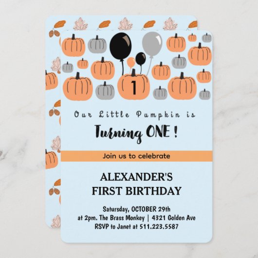 Onze kleine pompoen draaien een inventievaller. kaart (Voorkant / Achterkant)