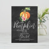 Onze kleine pompoen draaien één uitnodiging om (Staand voorkant)