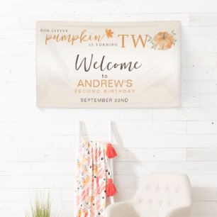Onze kleine pompoen draaien TW Herfst 2e verjaarda Spandoek