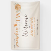 Onze kleine pompoen draaien TW Herfst 2e verjaarda Spandoek (Verticaal)