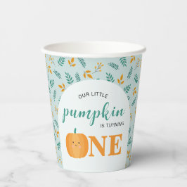 Onze kleine pompoen draait één 1e verjaardag papieren bekers