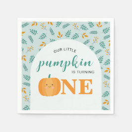 Onze kleine pompoen draait één 1e verjaardag servet