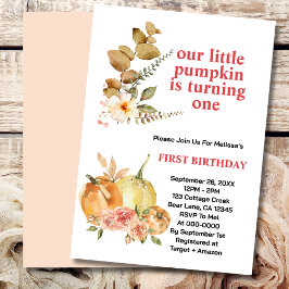 Onze kleine pompoen draait één groene foto kaart