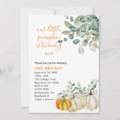 Onze kleine pompoen draait één groene foto kaart (Voorkant)