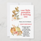 Onze kleine pompoen draait één groene foto kaart (Voorkant)