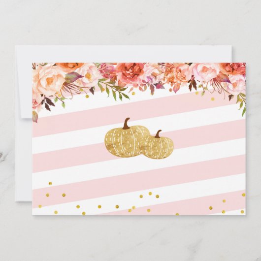 Onze kleine pompoen draait één uitnodiging om (Achterkant)