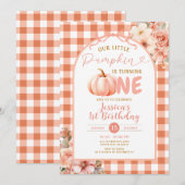 Onze kleine pompoen draait een verjaardagsfeestje kaart (Voorkant / Achterkant)