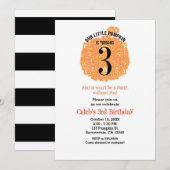 Onze kleine pompoen DRIE 3e verjaardagsfeestje Kaart (Voorkant / Achterkant)