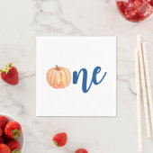 Onze kleine pompoen Een blauwe eerste verjaardag Servet (Insitu)