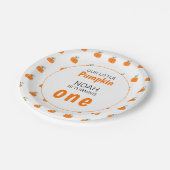 Onze kleine pompoen eerste geboorte Genderneutraal Papieren Bordje (Gekanteld)