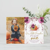 Onze kleine pompoen eerste verjaardag Bourgogne fo Kaart (Staand voorkant)