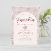 Onze kleine pompoen eerste verjaardag kaart (Staand voorkant)