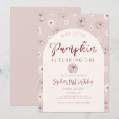 Onze kleine pompoen eerste verjaardag kaart (Voorkant / Achterkant)