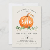 Onze kleine pompoen eerste verjaardag kaart (Voorkant)