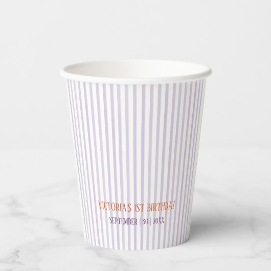 Onze kleine pompoen eerste verjaardag papieren bekers (Achterkant)