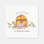 Onze kleine pompoen eerste verjaardag servet (Voorkant)