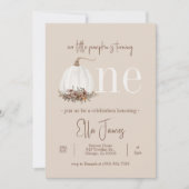 Onze kleine pompoen eerste verjaardag uitnodiging (Voorkant)