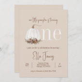 Onze kleine pompoen eerste verjaardag uitnodiging (Voorkant / Achterkant)