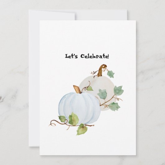 Onze kleine pompoen eerste verjaardag uitnodiging (Achterkant)