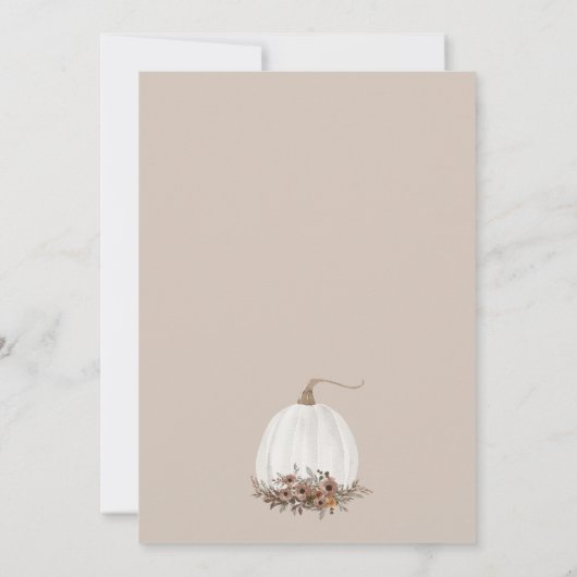 Onze kleine pompoen eerste verjaardag uitnodiging (Achterkant)