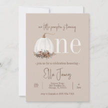 Onze kleine pompoen eerste verjaardag uitnodiging