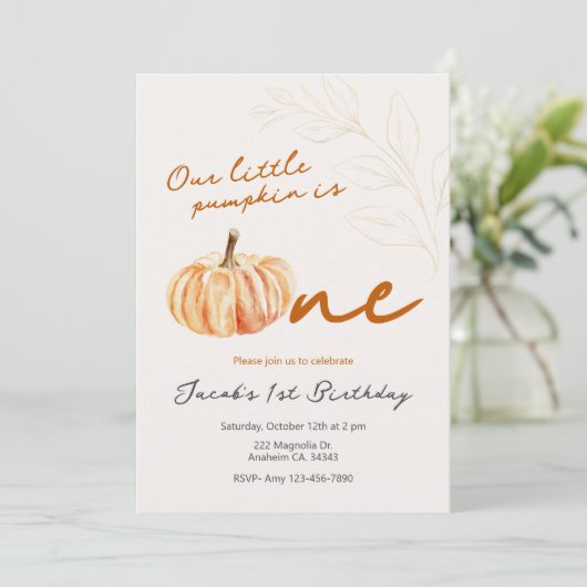 Onze kleine pompoen eerste verjaardagsfeestje Uitn Kaart (Staand voorkant)