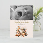 Onze kleine pompoen foto feestdagenkaart (Staand voorkant)