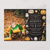 Onze kleine pompoen | Foto van Cute Halloween Birt Uitnodiging Briefkaart (Voorkant)