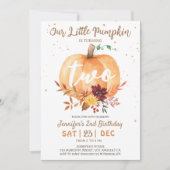 Onze kleine pompoen | Genderneutraal 2e verjaardag Kaart (Voorkant)