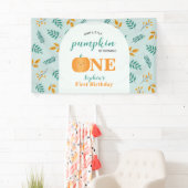 Onze kleine pompoen Herfst 1e verjaardag Spandoek (Insitu)